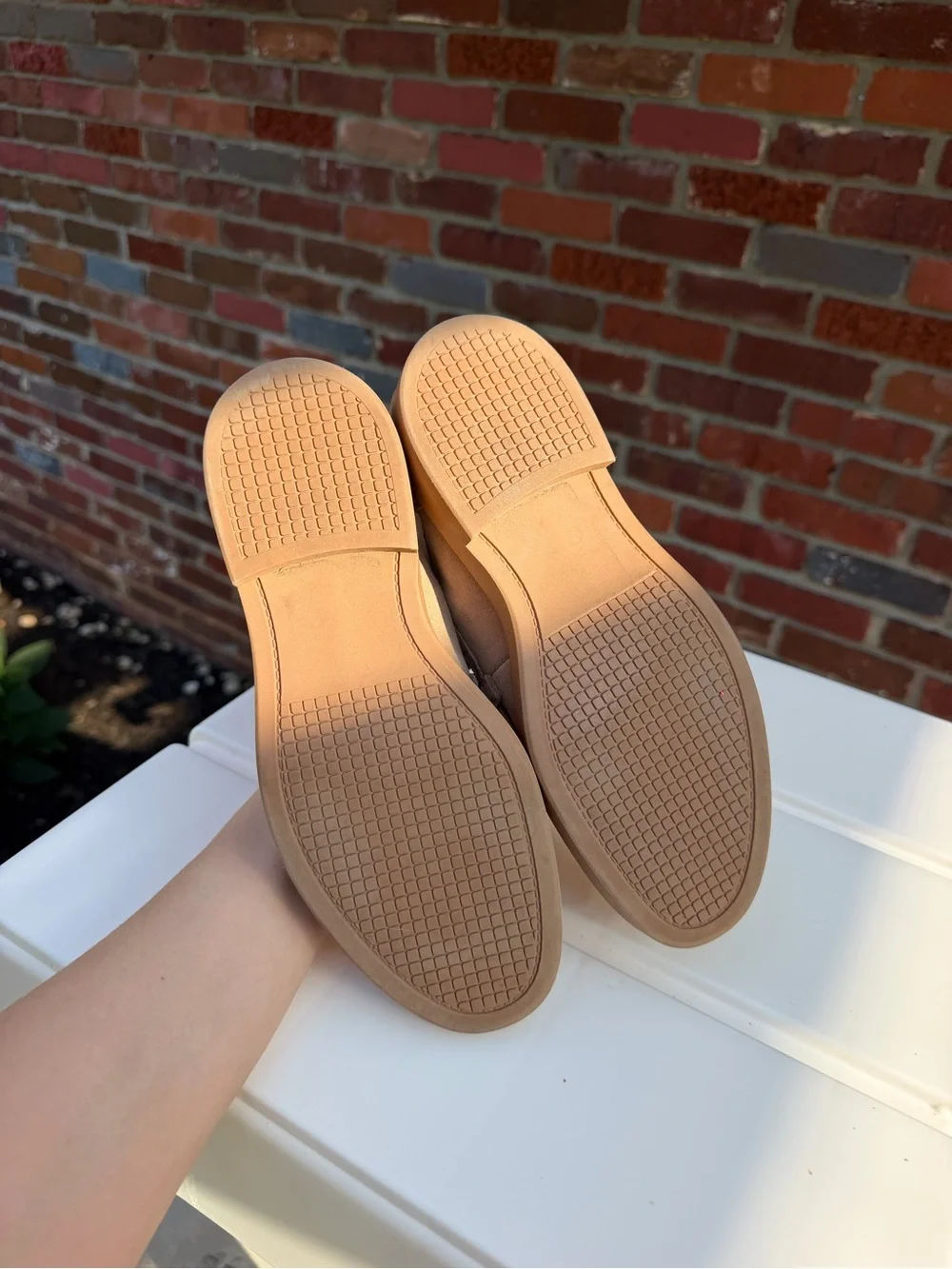 Steve Madden Taupe Suede Chain-Trim Loafers